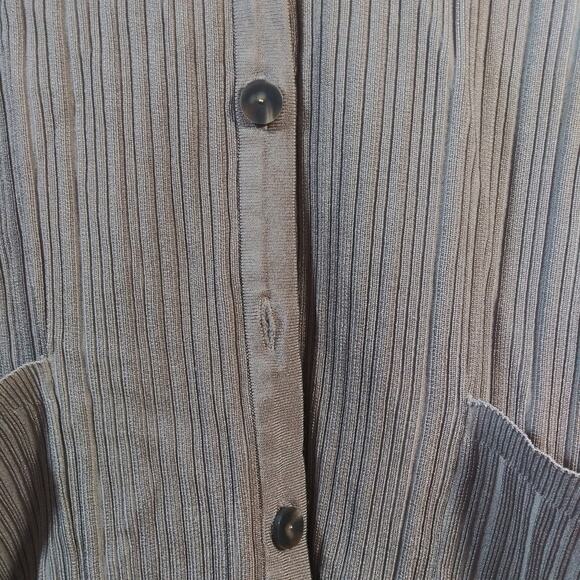 Chico's Flat-Back Ribbed Cardigan Tan Casual Office Size XL - Picture 7 of 12